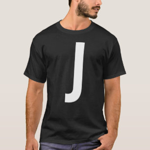 LETTER J ALFABET MONOGRAM INITIAAL T-SHIRT