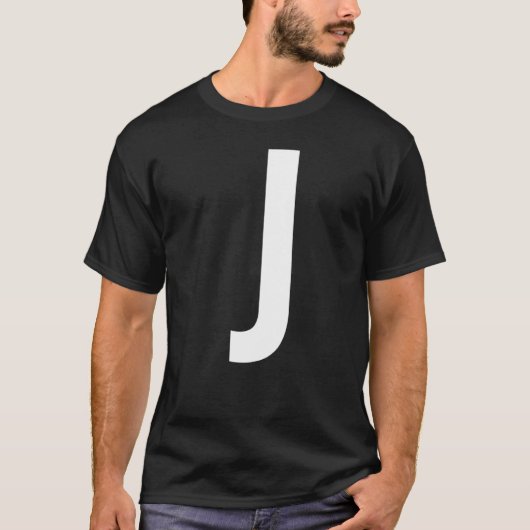 LETTER J ALFABET MONOGRAM INITIAAL T-SHIRT (Voorkant)