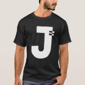 Letter J Alphabet Initiaal Monogram T-shirt (Voorkant)