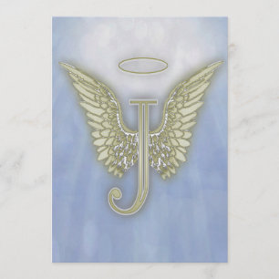 Letter J Angel Monogram Kaart