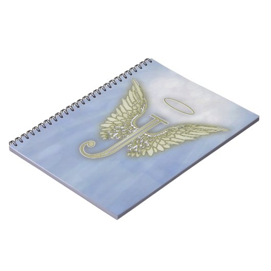 Letter J Angel Monogram Notitieboek (Linkerzijde)