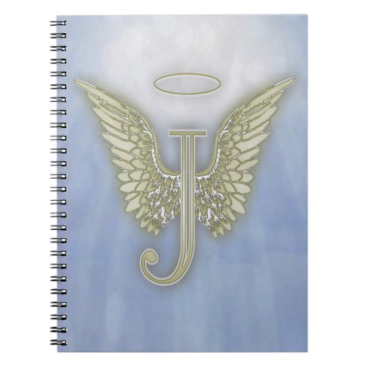Letter J Angel Monogram Notitieboek (Voorkant)
