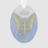 Letter J Angel Monogram Ornament (voorkant)