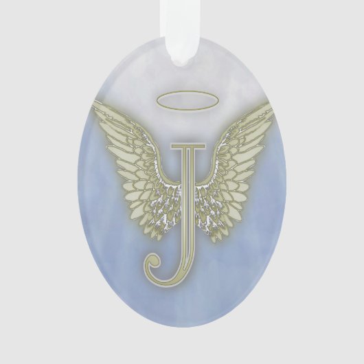 Letter J Angel Monogram Ornament (voorkant)