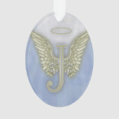 Letter J Angel Monogram Ornament (achterkant)