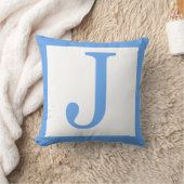 Letter J Baby Blue Border Kussen (Deken)