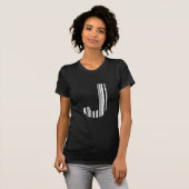 LETTER J BAR CODE Eerste Initiaal Barcodepatroon T-shirt (Voorkant volledig)