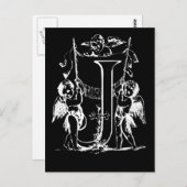 Letter J Black en White Monogram-kaarten Briefkaart (Voorkant / Achterkant)