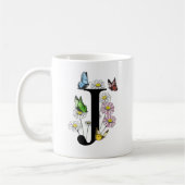 Letter J Botanische Waterverf Butterfly Monogram Koffiemok (Links)