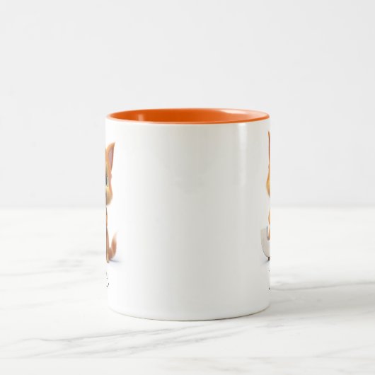 Letter J Cat Alfabet Monogram Koffie Mok (Center)