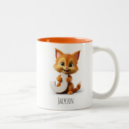 Letter J Cat Alfabet Monogram Koffie Mok