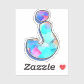 Letter J -  Color Mix Sticker (Vel)