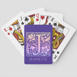 Letter J Colorful First Letter Gradient Pokerkaarten