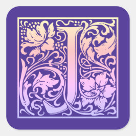 Letter J Colorful First Letter Gradient Vierkante Sticker