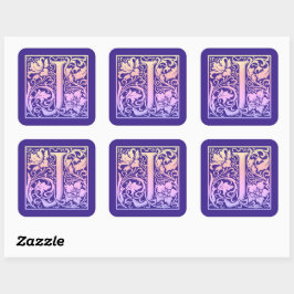 Letter J Colorful First Letter Gradient Vierkante Sticker