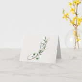 Letter J Decorative Monogram Notecard Kaart (Gele Bloem)