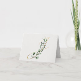 Letter J Decorative Monogram Notecard Kaart