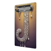 💎 Letter J Diamant Parel Bureaustoel ✨ Mini Klembord (Angled2)