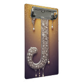 💎 Letter J Diamant Parel Bureaustoel ✨ Mini Klembord (Schuin)