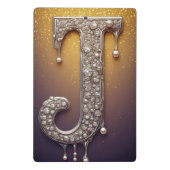 💎 Letter J Diamant Parel Bureaustoel ✨ Mini Klembord (Achterkant)