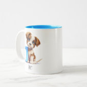 Letter J Dog Alphabet Monogram Koffie Mok (Voorkant links)