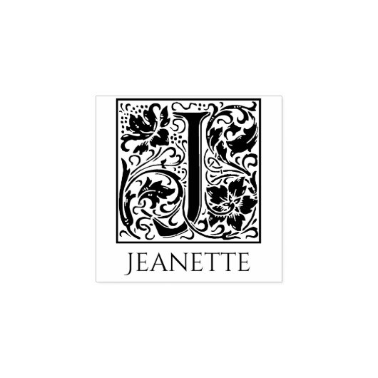 Letter J  eerste brief gepersonaliseerd Rubberstempel (Afrduk)