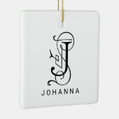 Letter J Elegant Monogram Kerst Ornament (Rechts)