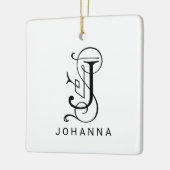 Letter J Elegant Monogram Kerst Ornament (Links)