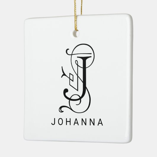 Letter J Elegant Monogram Kerst Ornament (Links)