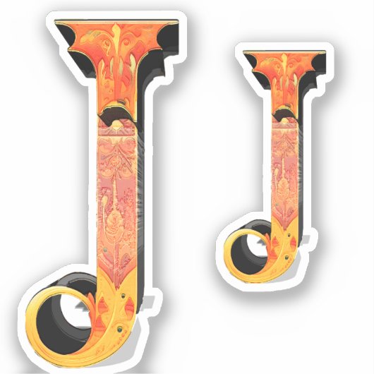 Letter J Fancy Stickers (Voorkant)