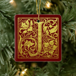 Letter J First Letter Faux Gold Keramisch Ornament