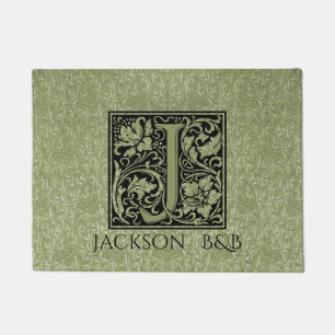 Letter J First Letter Monogram Gepersonaliseerd Deurmat