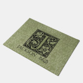 Letter J First Letter Monogram Gepersonaliseerd Deurmat (Schuin)