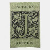 Letter J First Letter Monogram Gepersonaliseerd Theedoek (Verticaal)