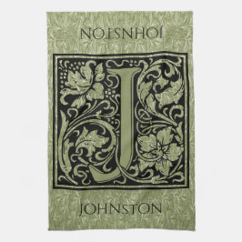 Letter J First Letter Monogram Gepersonaliseerd Theedoek