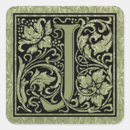 Letter J First Letter Monogram Vierkante Sticker