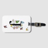 Letter J Floral Butterfly Monogram Initiaal Bagagelabel (Voorkant (horizontaal))