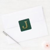 Letter J Gold Square Sticker (Envelop)