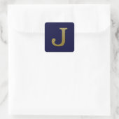 Letter J Gold Square Sticker (Tas)
