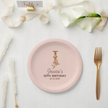 Letter J Gouden Monogram Roze Rozen
