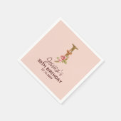 Letter J Gouden Monogram Roze Rozen Servet (Hoek)
