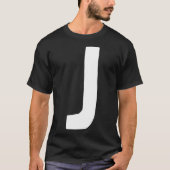 Letter J groot en vet wit T-shirt (Voorkant)