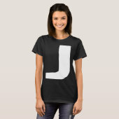 Letter J groot en vet wit T-shirt (Voorkant volledig)