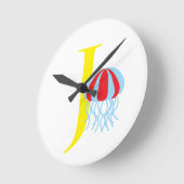 Letter J Initiaal Clock Ronde Klok (Hoek)