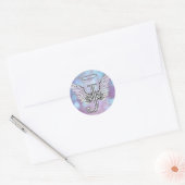 Letter J Initiaal Monogram Angel Wings & Halo Ronde Sticker (Envelop)