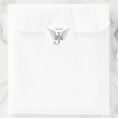 Letter J Initiaal Monogram met Angel Wings & Halo Ronde Sticker (Tas)