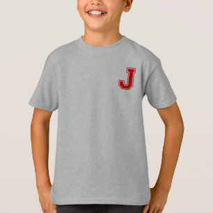 Letter J - Initiaal naam alfabet monogram T-shirt