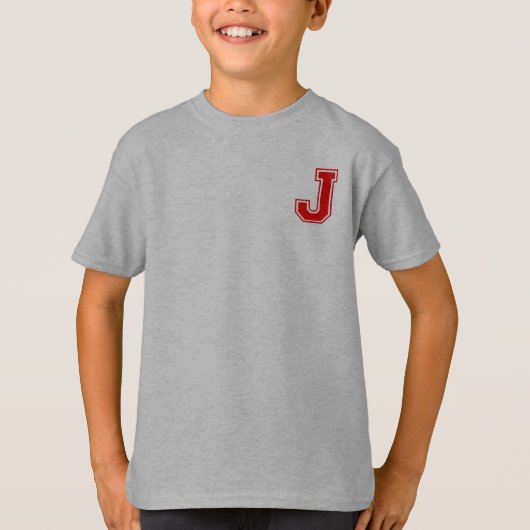 Letter J - Initiaal naam alfabet monogram T-shirt (Voorkant)