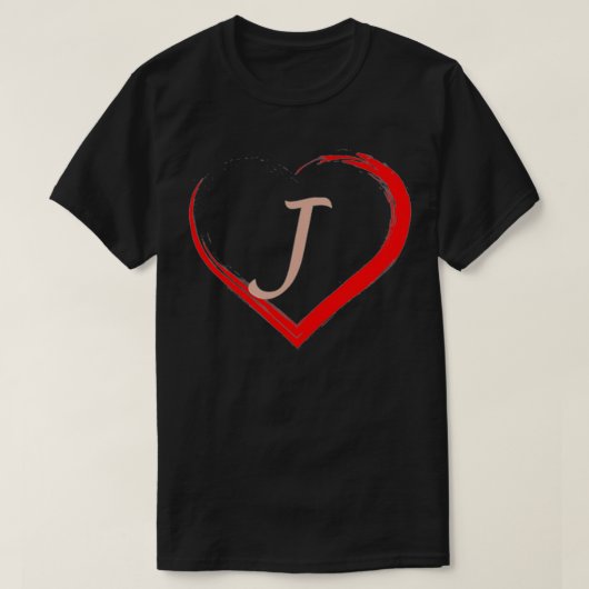 Letter J Initial Valentines Day Couple Gifts For H T-shirt (Design voorkant)