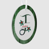 *~* Letter J Kerstfotograaf Rustic Wood AP44 Orn Ornament (voorkant)